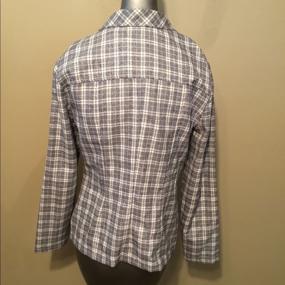 Vintage Rampage gray/white plaid blazer jacket - Picture 2 of 4